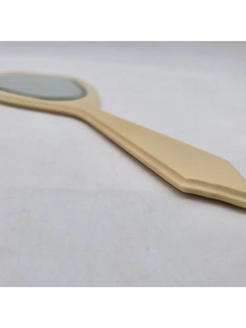 Vintage Ivory Celluloid Hand Mirror With Scalloped Edges by Lyra Lin Dubarry